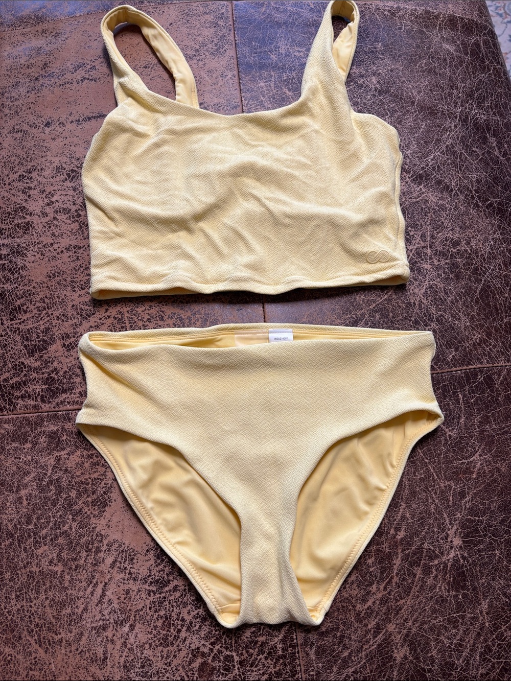 Textured Light Yellow Two-Piece Bikini Set